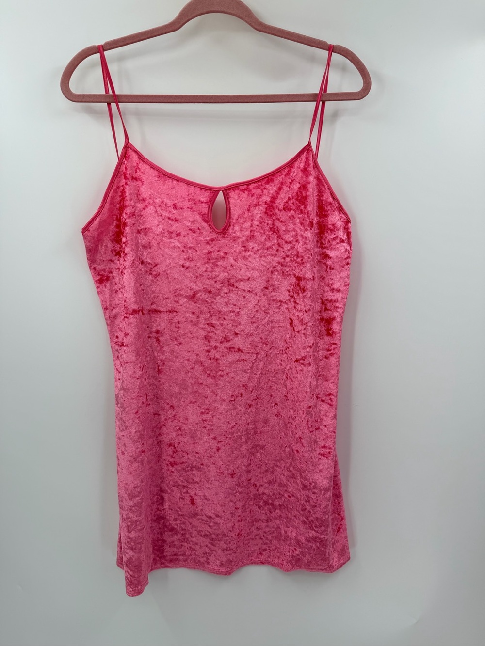 Vintage 90s Y2K Pink Velvet Mini Dress Lingerie Medium California Dyansty - Picture 2 of 5